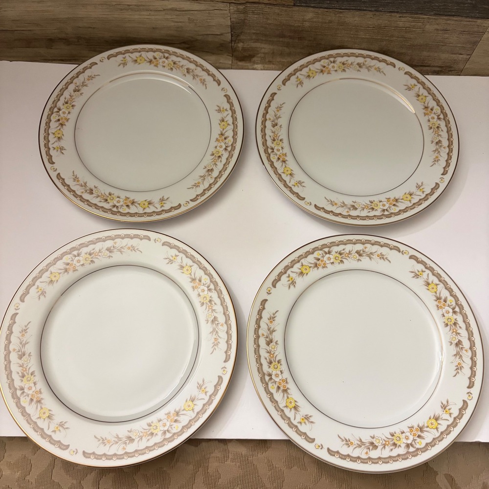 Ekco International Golden Autumn Fine China Cake Plates Set of 4 Japan